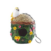 Magideal - Casa Para Pájaros, Jaulas Para Pájaros, Cabaña Colgante Para Pájaros, Artesanía, Nido De Pájaro Decorativo, Casa Para Colibríes Para Exteriores, Céspe