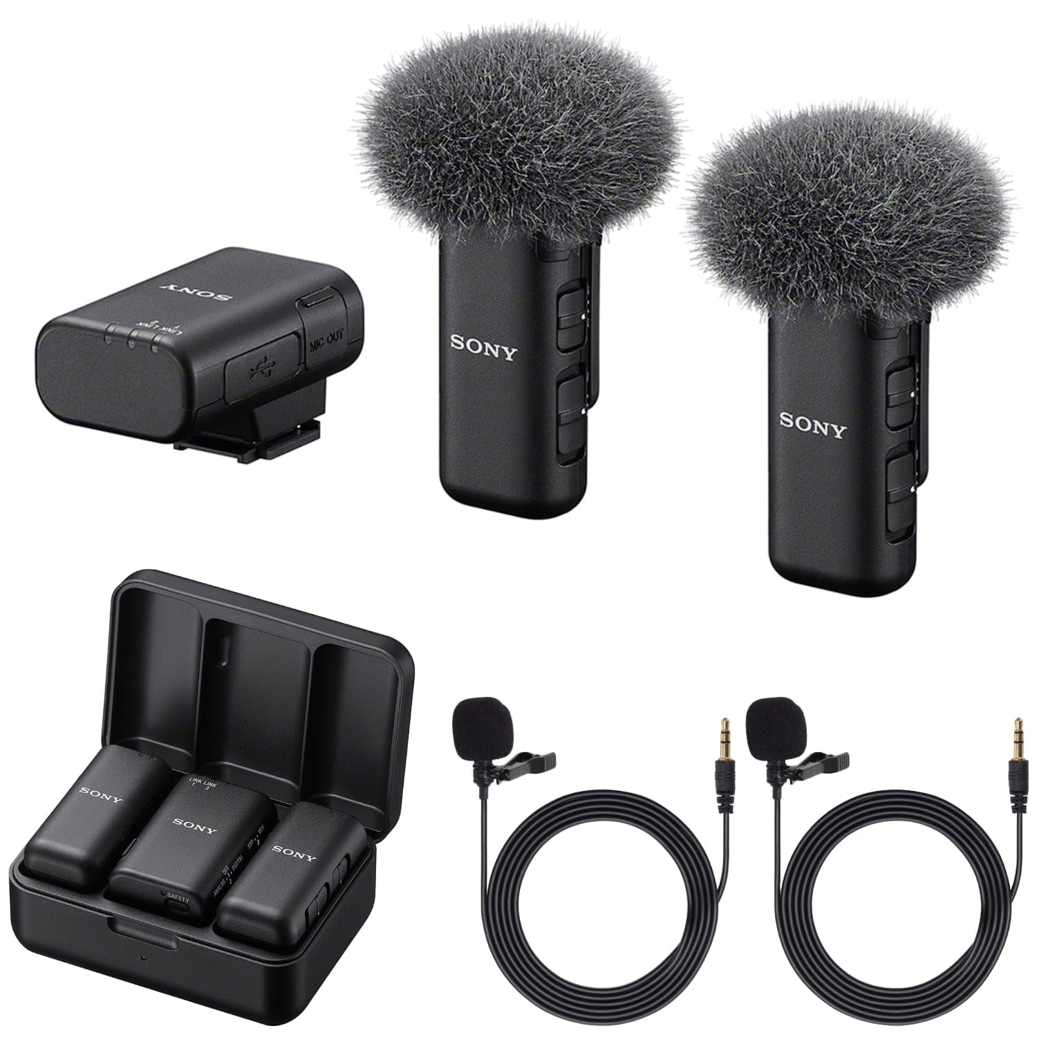 Micrófono Inalámbrico Sony Ecm-w3 De Doble Canal Con 2 Micrófonos Lavalier