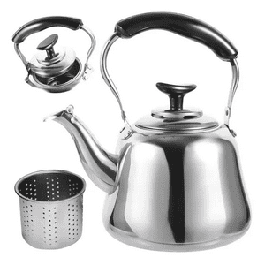 Genérico - Hervidor De Acero Inoxidable De 1 Litro Con Infusor, Color Plateado