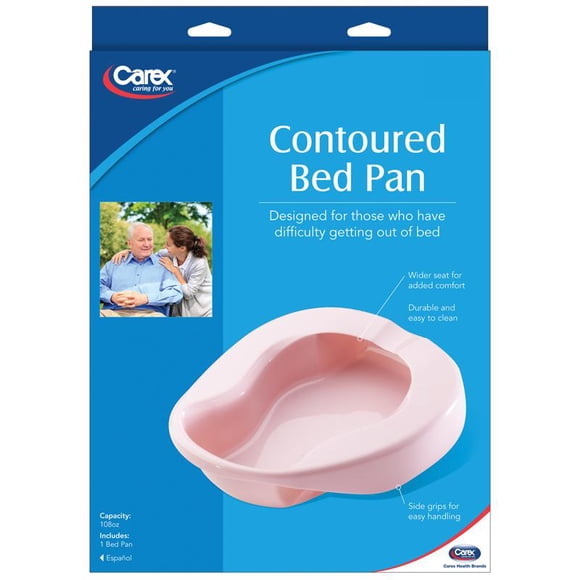 Bedpan Carex Health Brands, color rosa, 3,2 L, paquete de 1