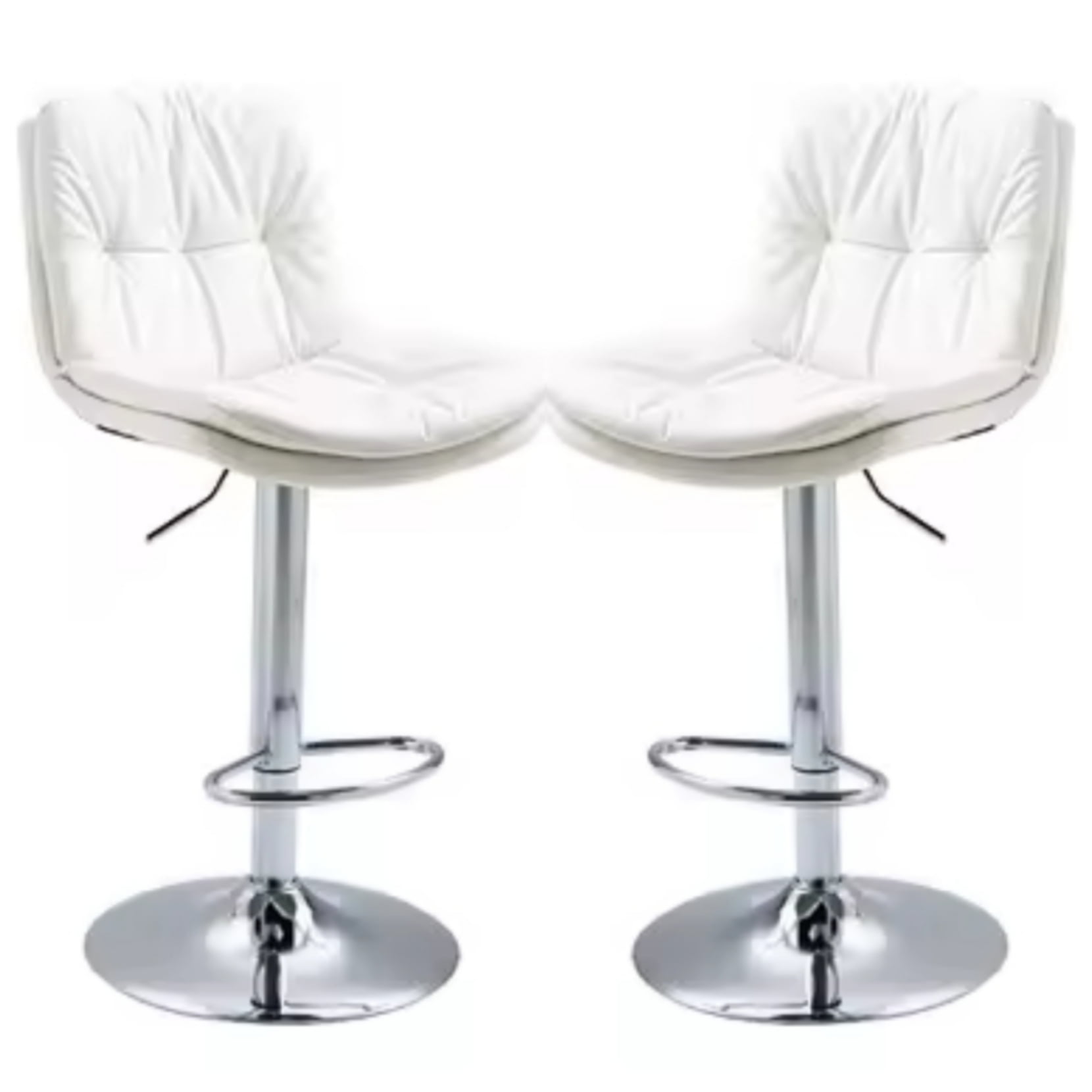 Artihogar - Pack 2 Sillas Bar Nordica Ecocuero Color Blanco