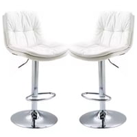 Artihogar - Pack 2 Sillas Bar Nordica Ecocuero Color Blanco