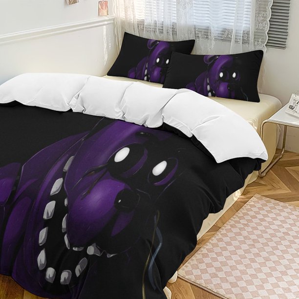 Five Nightat Freddy Quilt Set Thicken Soft 3 Pieces Bedding Set All Season Duvet Cove with 2 Pillowcases for Adult Women Girls Teens Home Room Decor