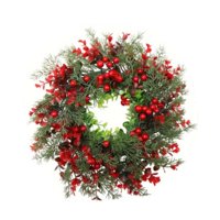 Bothyi - Adorno Colgante De Corona Navideña De Frutos Rojos Para Decoración De Bodas Al Aire Libre Y Hogar