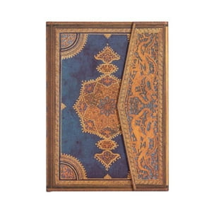 Paperblanks - Libreta Safavid Binding Art, Safavid Indigo Midi Tapa Dura Con Lineas