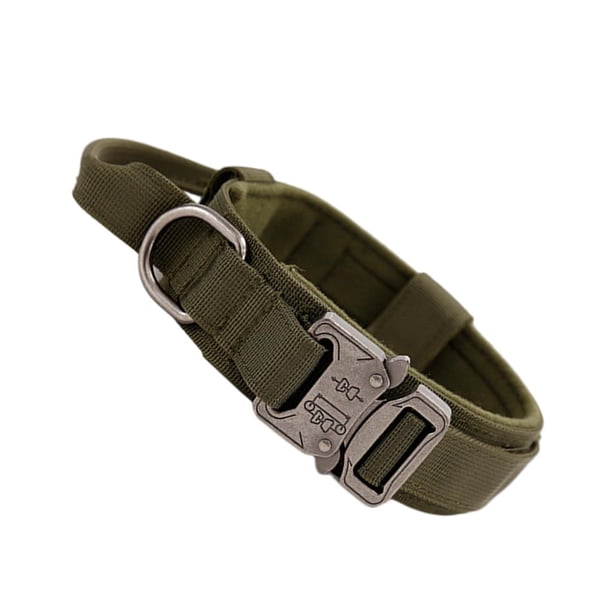 Cinturón De Cuello De Las Mascotas Collar De Perro De Nylon Ajustable Para Entrenar Al Aire Libre Caminar Verde Oscuro XL: 50-60