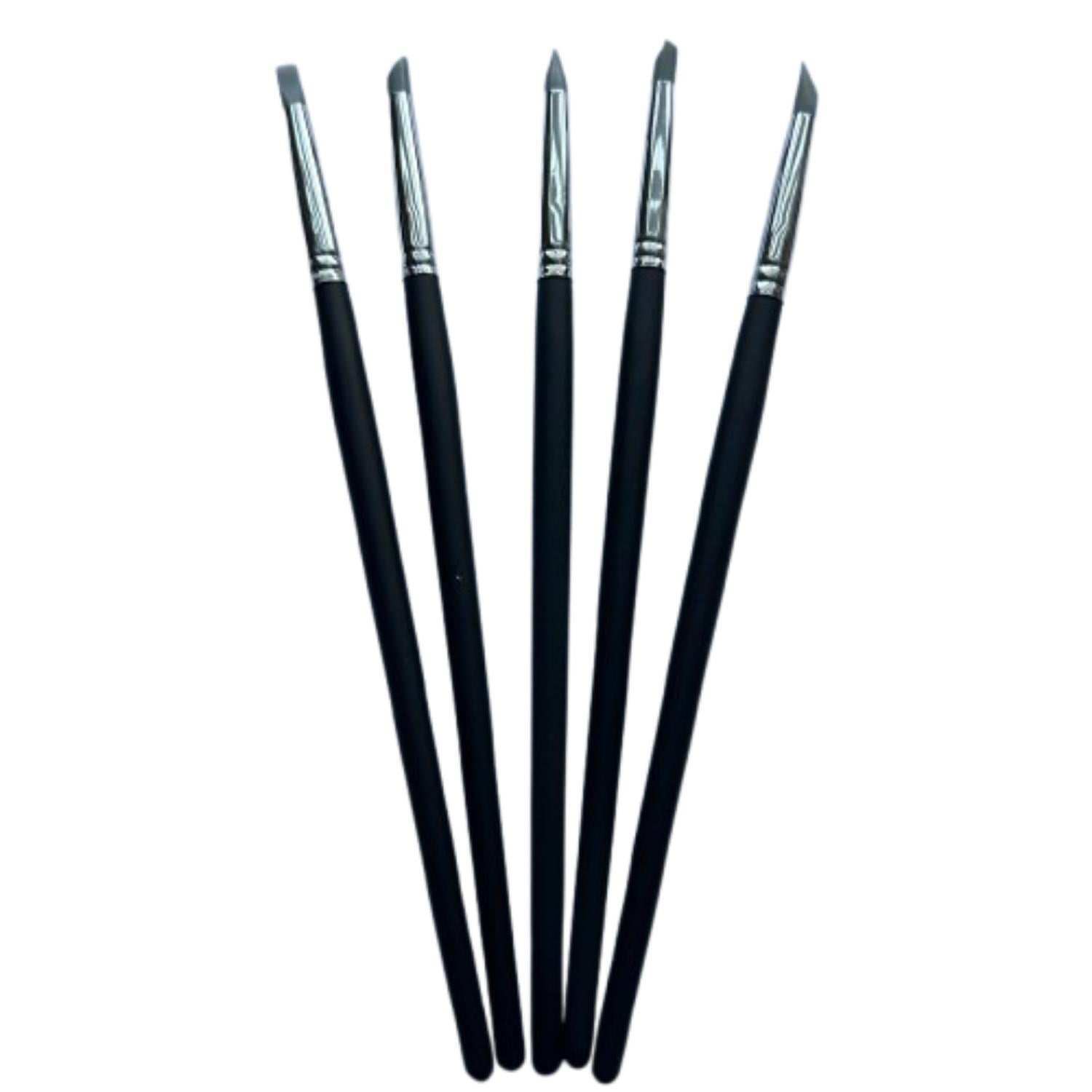 Genérico - Set 5 Pinceles Punta Silicona Blanco