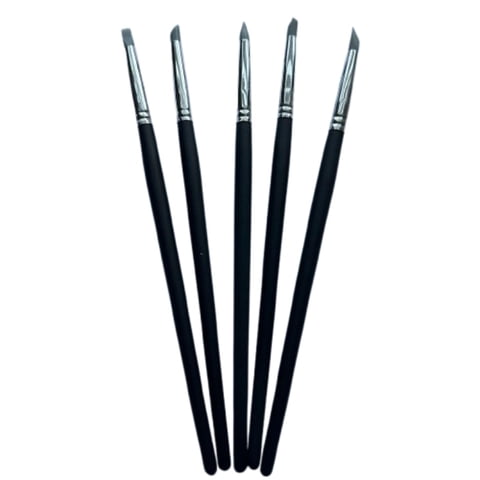 Genérico - Set 5 Pinceles Punta Silicona Blanco