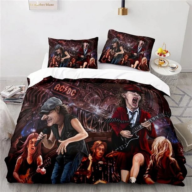 x121 Bed SheetsAustralia AC DC Music Brand Bedding Set Printed Duvet Cover Set with Pillowcases Twin Full Size Dropshipping pcs 3-Piece Bedding Set (1 Duvet Cover + 2 Pillow Shams) nj121