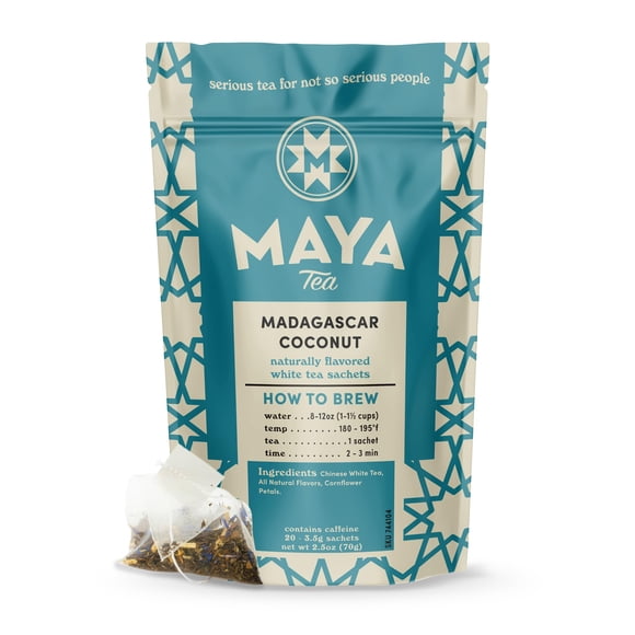 Maya Tea Té Blanco de Madagascar con Coco - 20 sobres