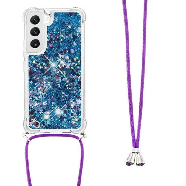 Funda FOXDOCK para Samsung Galaxy S21 Plus con Cuerda Ajustable, Brillo Líquido, Protección Antigolpes y Lente – Ideal para Regalo