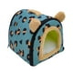 thumbnail image 3 of Casa Para Mascotas Plegable Camas Para Perros Convertibles Para Perros Pequeños Con Cojín Lavable Azul 26x26x26cm, 3 of 5