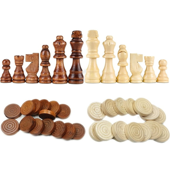 Juego de ajedrez y damas YB-OSANA 62 piezas de madera