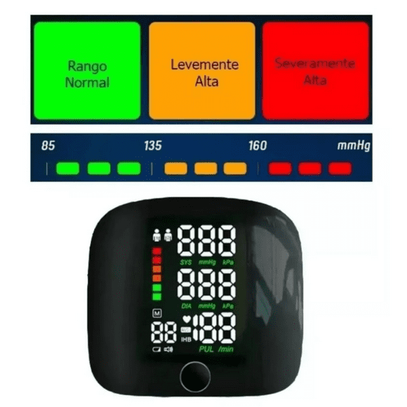 Tensiómetro Digital De Muñeca Recargable Pantalla LCD