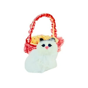 Soleio - Gato Maullador En Canasta Juguete Decorativo Rojo