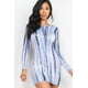 thumbnail image 1 of Vestido Ajustado con Ribete de Lechuga y Estampado Tie-dye Azul Marino S, 1 of 4