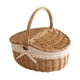 thumbnail image 2 of Cesta de mimbre, cesta de regalo vacía para el día de la madre, San Valentín, cumpleaños, con asa, cesta con tapa, cesta de Picnic de mimbre navideña 34 cm x 24 cm x 17 cm, 2 of 5