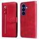 thumbnail image 3 of Funda tipo cartera para Samsung Galaxy S26 Plus con bolsillo con cremallera y ranuras para tarjetas – Función de soporte Rojo, 3 of 5