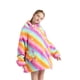 thumbnail image 1 of Polerón Manta De Polar Con Capucha Y Bolsillos Rosa Arco Iris, 1 of 2