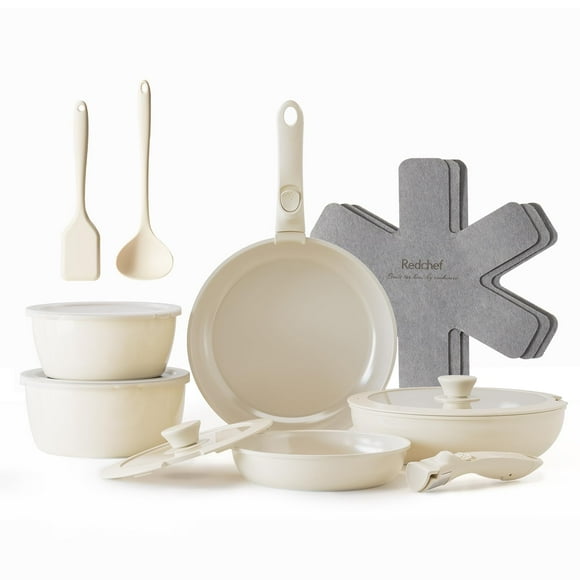 Juego de Utensilios de Cocina Redchef Ceramic Antiadherente 16 Piezas Mango Desmontable