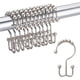 thumbnail image 1 of Ganchos para cortina de ducha resistentes a la oxidación, con rodillos de metal de doble deslizamiento, para baño, juego de 12, níquel., 1 of 7