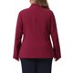 thumbnail image 4 of Agnes Orinda Chaqueta Casual de Negocios para Mujer Talla Grande con Botones, Sin Cuello, de Manga Larga y Bolsillos 4X Burdeos, 4 of 8