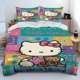 thumbnail image 1 of Sanrios Anime Duvet Cover Set Kawaii 3D Printed HelloKitty Comfort Home Bed Linen 3 Piece Gift Set Bedroom Simple Style Bed Sheets, 1 of 5