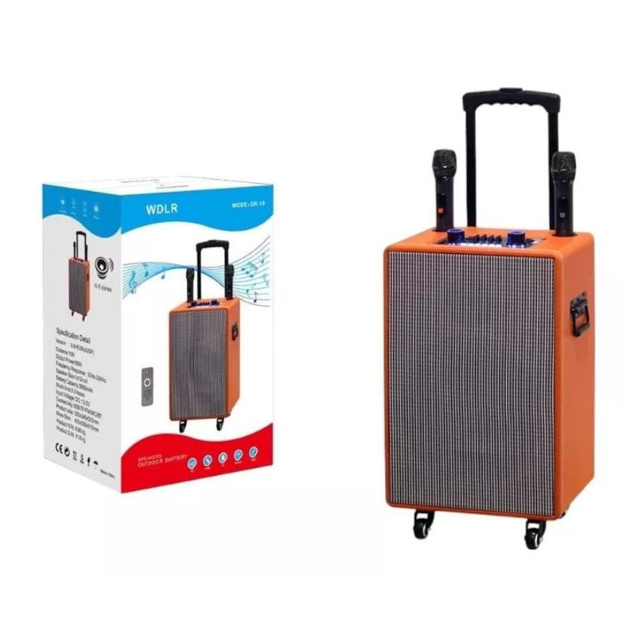 Click Ventas - Parlante Bluetooth Recargable Con Ruedas 50w 2 Micrófonos