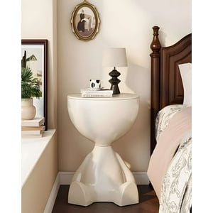 Genérico - Mesa De Arrimo Escultural Blanco Invierno