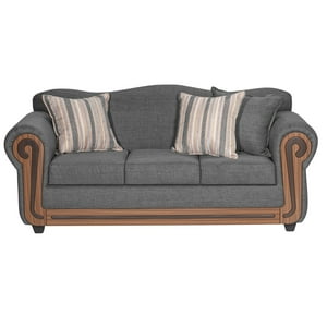 Colbox - Sofá Silverado 3 Cuerpos Tela Gris Medio