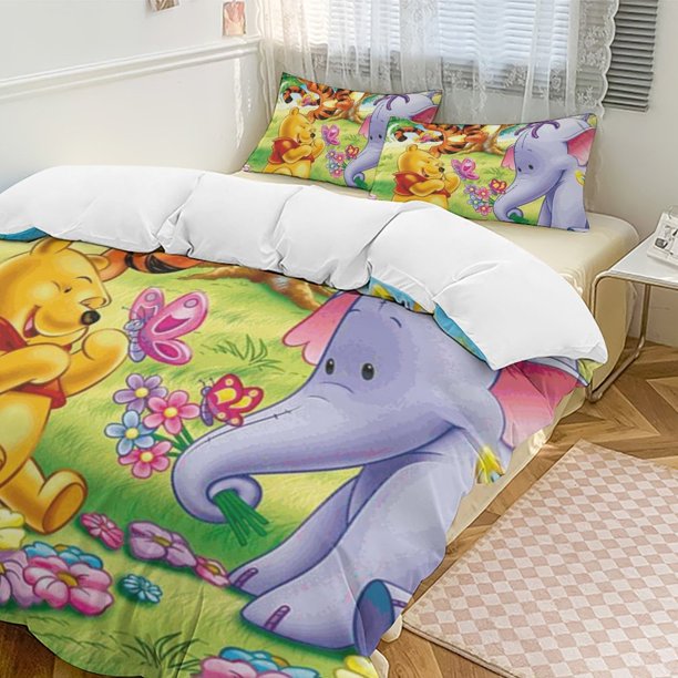 Winnie The Pooh 3-Piece Twin Bed Set - Includes 1 Single Comforter And 2 Pillowcases Bedding - Fade Resistant Microfiber - Winnie The Pooh