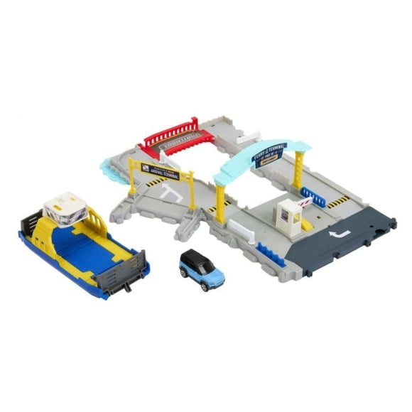 Pista de Juguete Matchbox Puerto Ferry Playset Vehículo Land Rover 3 años+