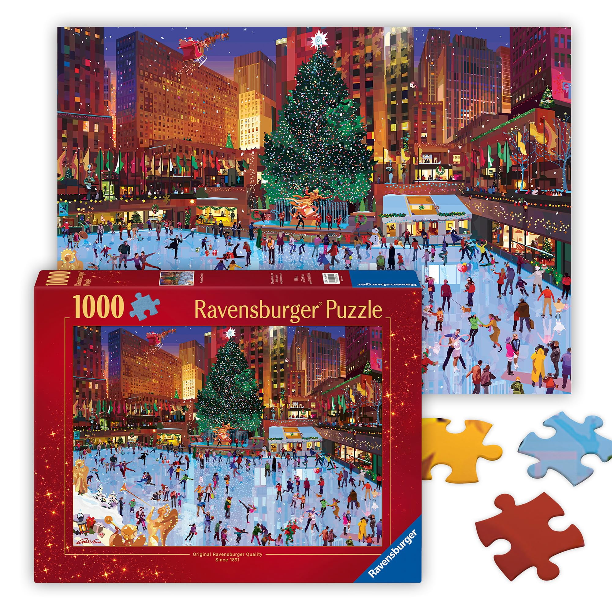 Rompecabezas Ravensburger Rockefeller Christmas 1000 Piezas