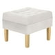 thumbnail image 2 of Pouf Wood 1c Felpa 05 Crudo, 2 of 4