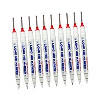 Magideal - 10 Piezas Marcador De Agujeros Profundos Lápiz De Carpintería Doble Punta Marcado Preciso Material Pp Secado Rápido Adecuado Para Construcción Decora Rojo