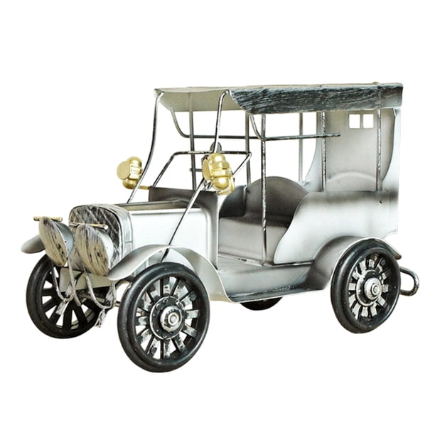 Lata de metal modelo de coche antiguo vintage antiguo hecho a mano modelo de coche antiguo hogar clásico nostálgico