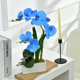 thumbnail image 3 of Orquídea artificial FuleHouzz azul de 39 cm con vaso de cerámica, 3 of 7