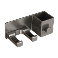 Magideal - Soporte Para Secador De Pelo, Soporte Para Secador De Pelo Para Baño Montado En La Pared, Suministros De Peluquería Autoadhesivos Extraíbles Para Pare Gris