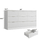 thumbnail image 2 of White 9 Drawer Dresser, 63" Large Deep Chest of Drawers, Wooden Dresser Storage Cabinet with 9 Drawers for Bedroom, Long Dressers for Living Room, Hallway, Drawer panel with wavy patterns, 2 of 3