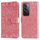 thumbnail image 1 of Funda tipo cartera FOXDOCK para OPPO Reno 12 Pro 5G , diseño girasol en relieve, cuero PU, cierre magnético, soporte y tarjetero, 1 of 5
