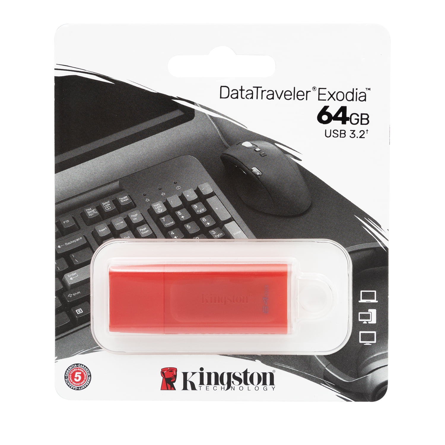 Kingston - Dtx/64gb Pendrive Exodia 3.2 -64gb Rojo