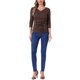 thumbnail image 2 of INSPIRE CHIC Blusa Fruncida para Mujer de Regreso a Clases con Botones Decorativos Cuello en V Manga 3/4 Top de Punto Sólido Marrón Café XL, 2 of 5