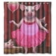 thumbnail image 1 of Cortina de ducha de baño con diseño de cerdo, divertida y bonita apariencia limpia, con ganchos, tamaño 66 x 72 pulgadas, 1 of 3