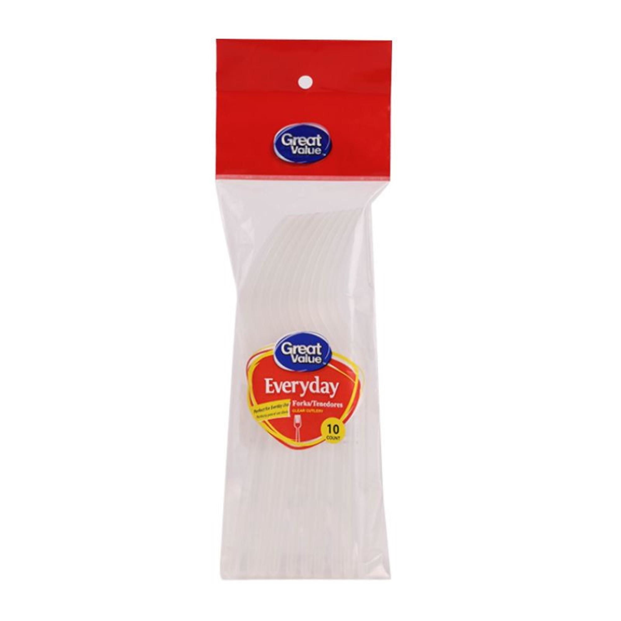Pack De 10 Tenedores Desechables 1 Un Great Value
