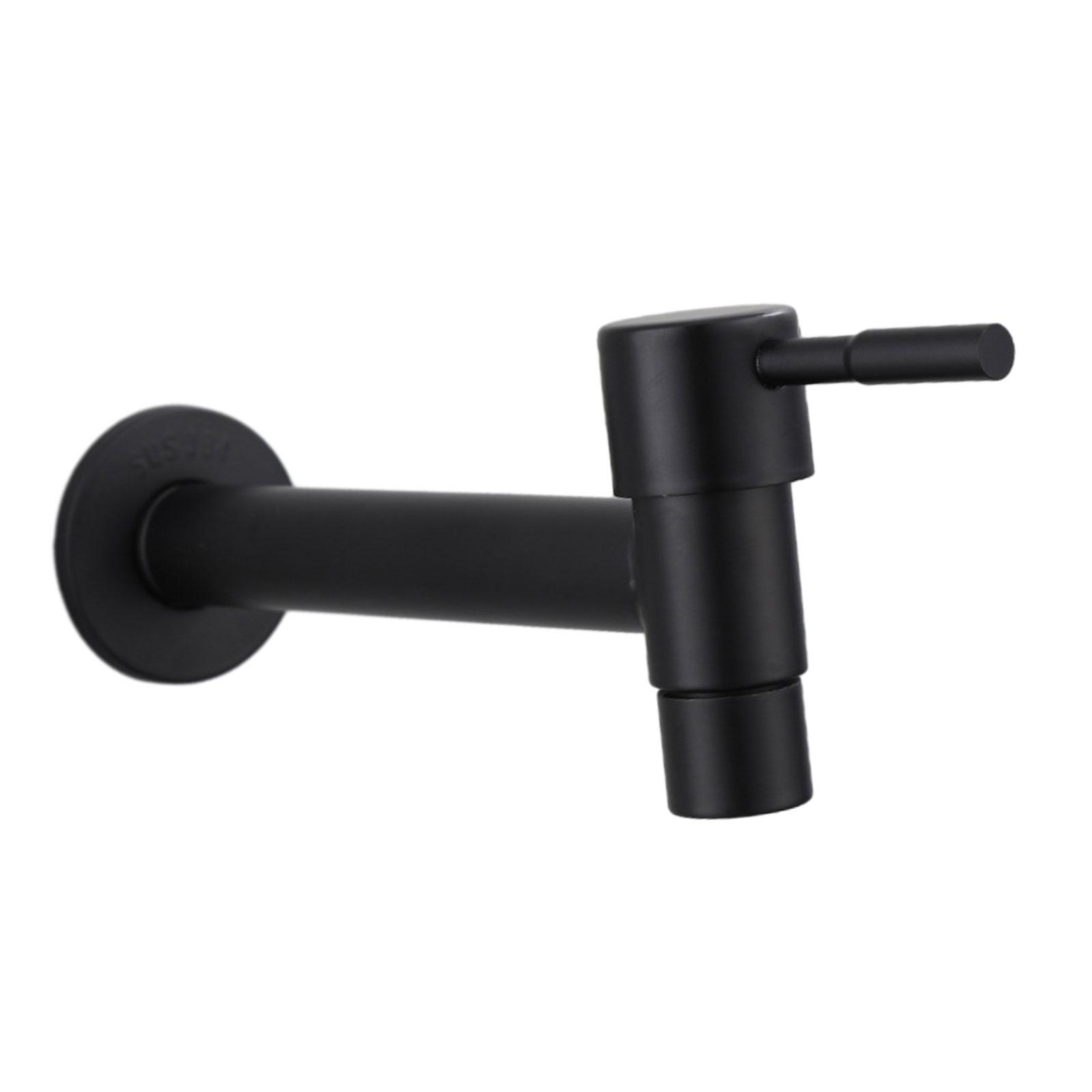 Magideal - Grifos De Agua, Grifo De Baño, Grifo Mezclador De Ducha De Baño De Acero Inoxidable, Grifos De Fregadero De Cocina Para Baño, Balcón, Bañera , Negro Negro Y Largo