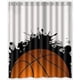 thumbnail image 1 of Cortina de ducha con diseño de baloncesto mundial, juego de cortina de baño con ganchos, tamaño 60 x 72 pulgadas, 1 of 3