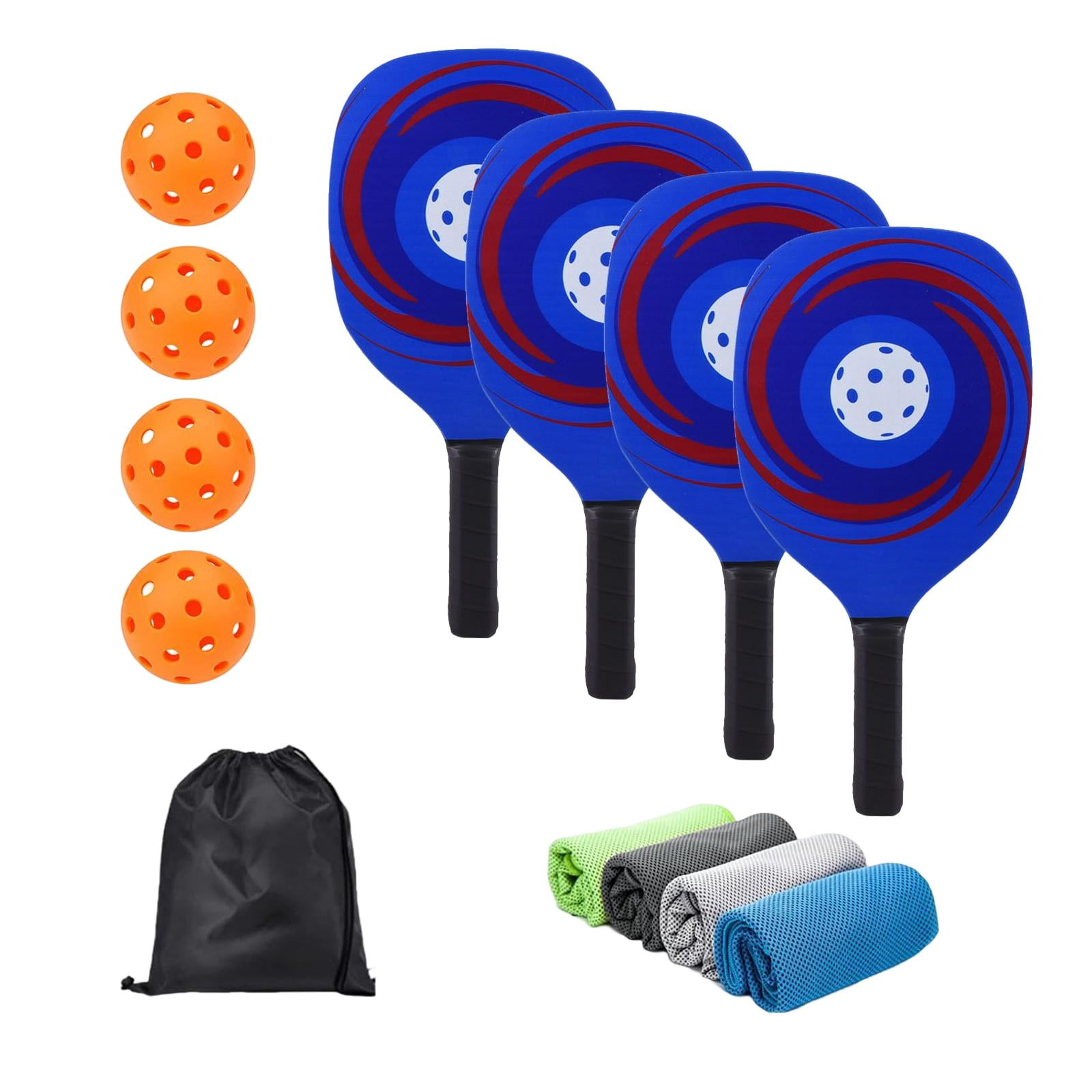 Magideal - Juego De Paletas Pickleball De 4, 4 Bolas (color Aleatorio) Juego De Raquetas Portátiles Pickleball Con Empuñadura Ergonómica Con Bolsa De Transporte