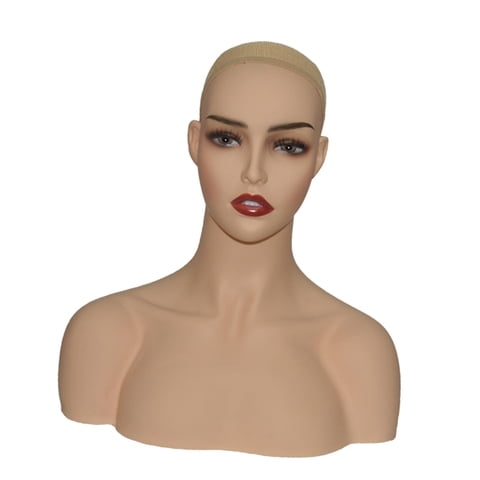 Ioensy - Cabeza De Maniquí Femenina, Soporte Para Peluca De Pvc Para Pendientes, Collar De Peluca, Centro Comercial