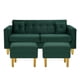 thumbnail image 1 of Sofa New Retro 3C + 2 Pouf Felpa 01 Verde Botella, 1 of 6