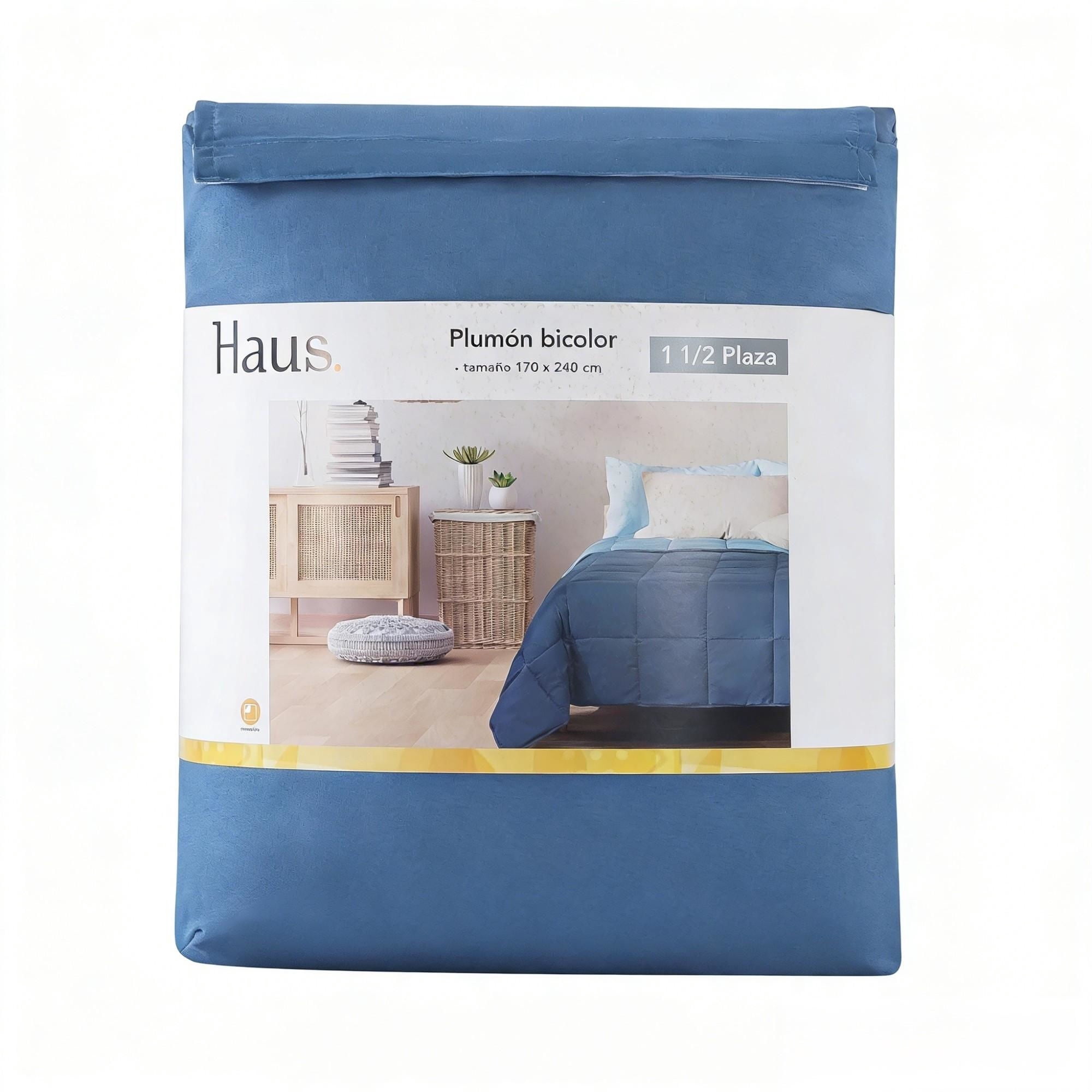 Haus - Plumón 1.5 Plaza 100% Poliester Azul